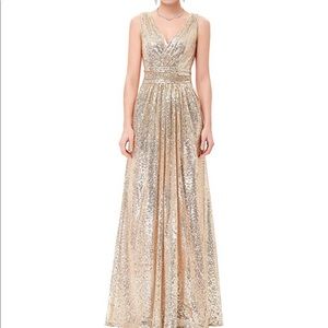 Gold sequin gown